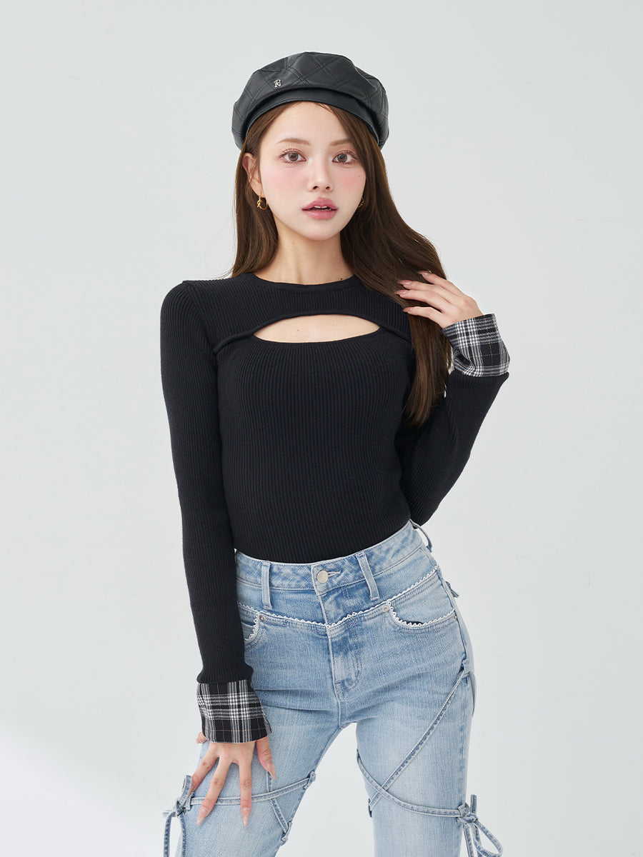 モデル：163cm（着用サイズ：FREE　着用カラー：BLK）