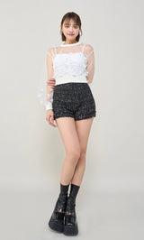 モデル：163cm（着用サイズ：S　着用カラー：BLK）