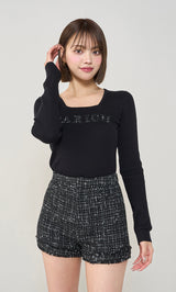 モデル：163cm（着用サイズ：S　着用カラー：BLK）