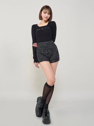 モデル：163cm（着用サイズ：S　着用カラー：BLK）