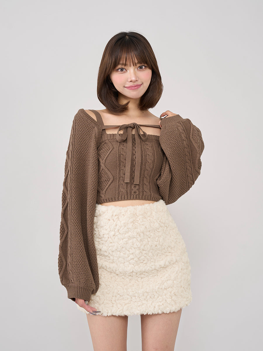 モデル：163cm（着用サイズ：FREE　着用カラー：BRN）