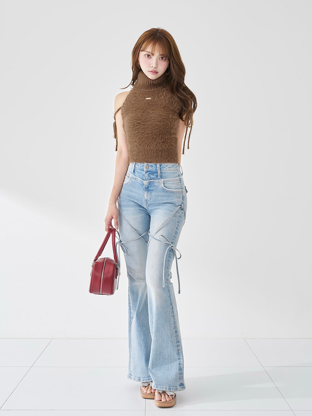 モデル：163cm（着用サイズ：FREE　着用カラー：BRN）
