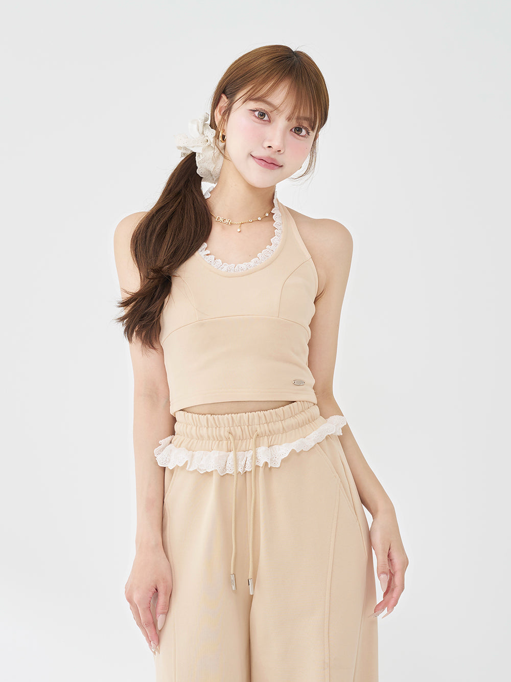 レースドッキングホルターリボンスウェットトップス – Darich