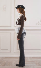 モデル：163cm（着用サイズ：FREE　着用カラー：BRN）