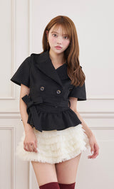 モデル：163cm（着用サイズ：FREE　着用カラー：BLK）
