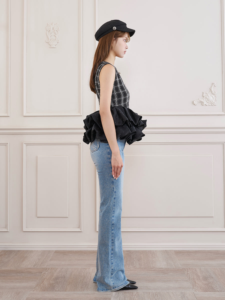 モデル：163cm（着用サイズ：FREE　着用カラー：BLK）