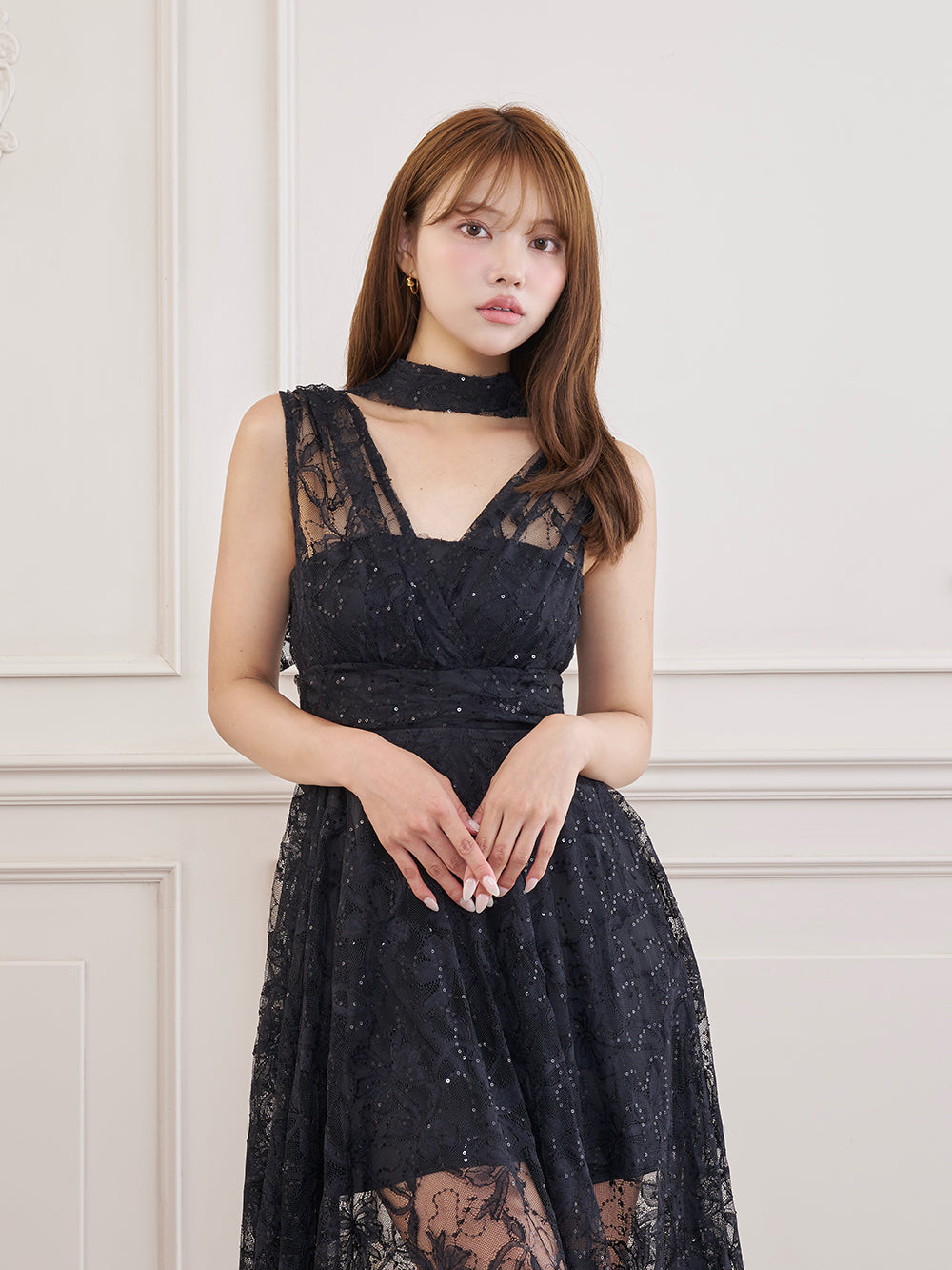 モデル：163cm（着用サイズ：FREE　着用カラー：BLK）