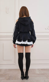 モデル：163cm（着用サイズ：FREE　着用カラー：BLK）
