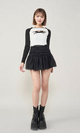 モデル：163cm（着用サイズ：S　着用カラー：BLK）