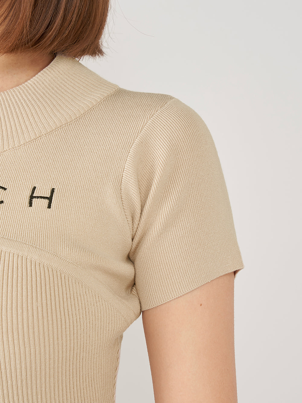 ハーフジップリブニットミニワンピース – Darich