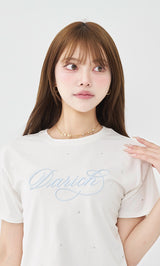 DarichエンブロイダリービジューTシャツ