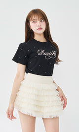DarichエンブロイダリービジューTシャツ