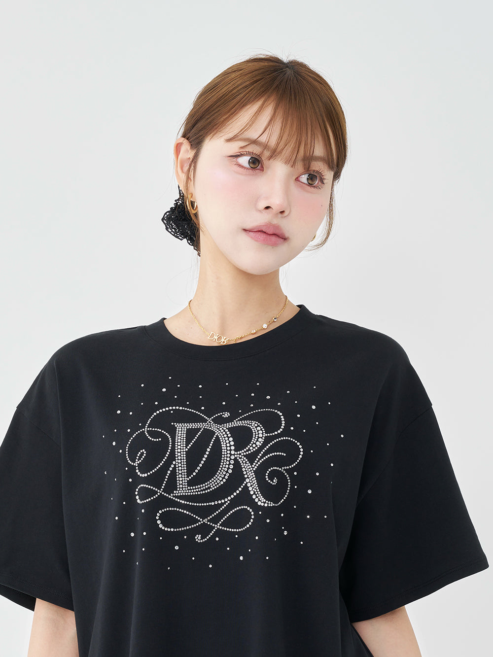 モデル：163cm（着用サイズ：FREE　着用カラー：BLK）