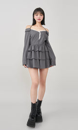 モデル：163cm（着用サイズ：FREE　着用カラー：GRY）
