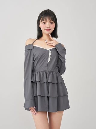 モデル：163cm（着用サイズ：FREE　着用カラー：GRY）
