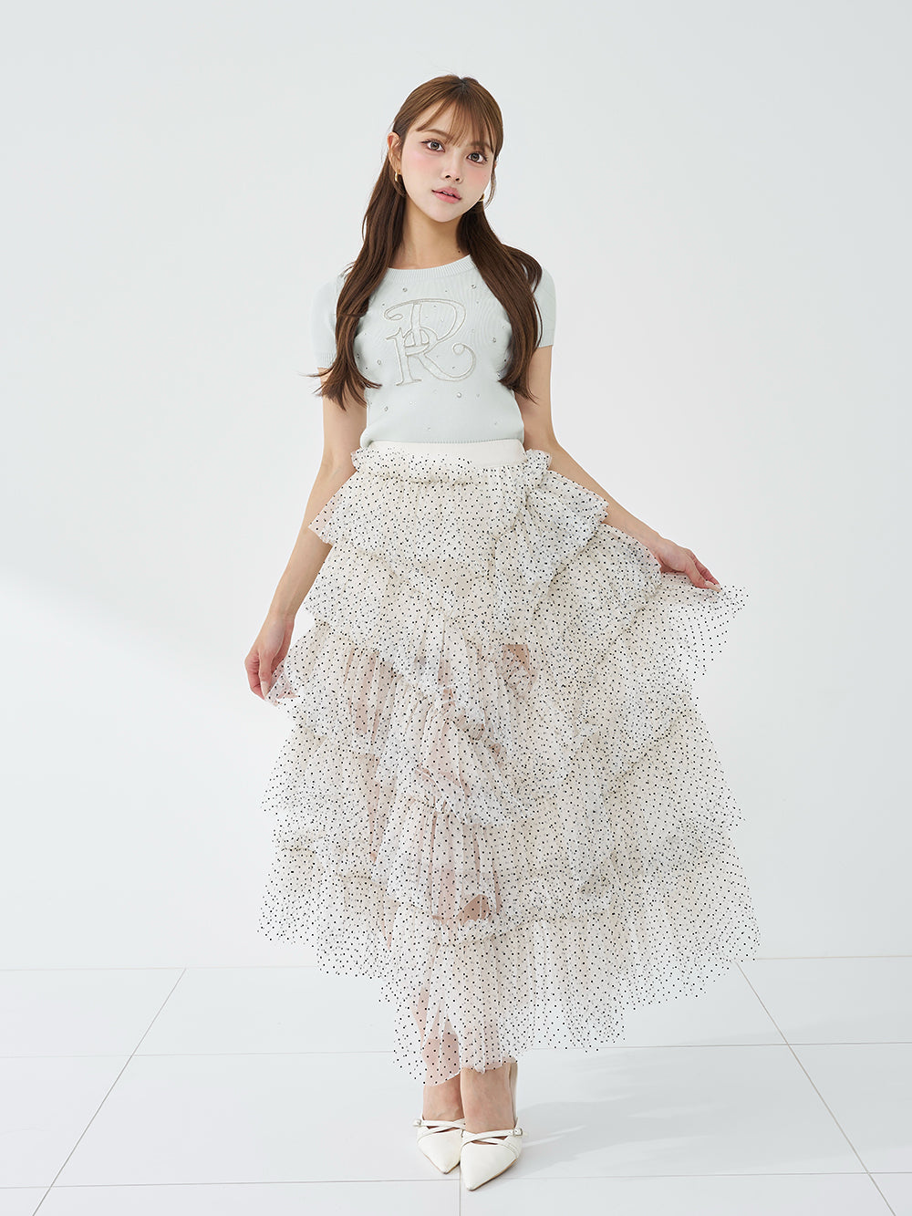 DRエンブロイダリービジューニットトップス – Darich