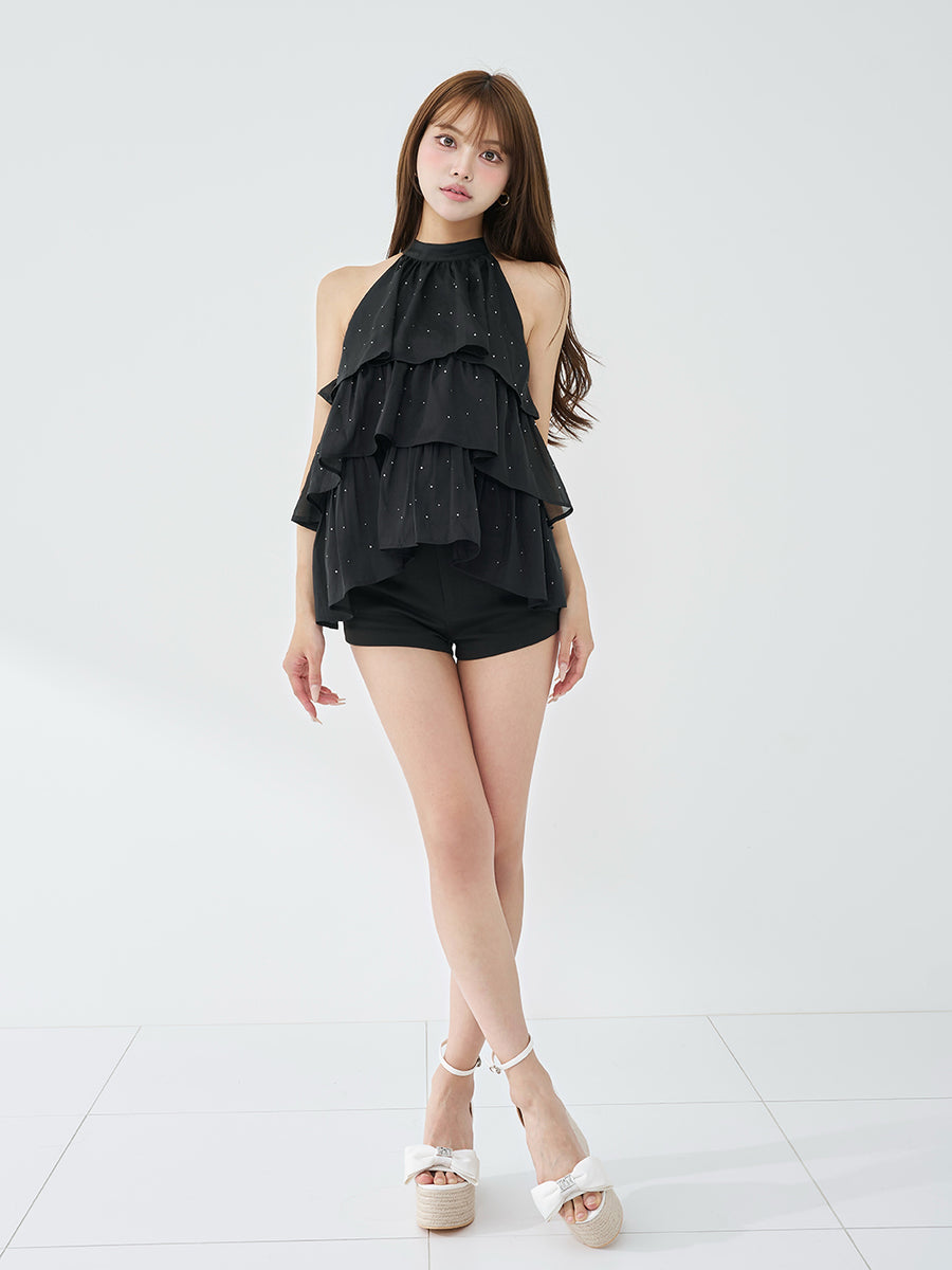 モデル：163cm（着用サイズ：S　着用カラー：BLK）