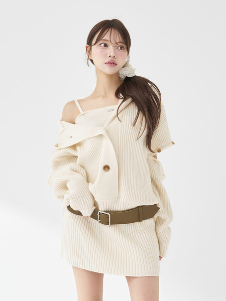 Low-waist knit dress