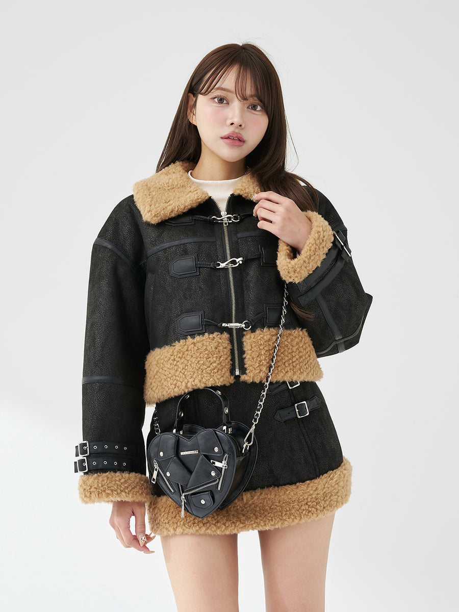 モデル：163cm（着用サイズ：S　着用カラー：BLK）