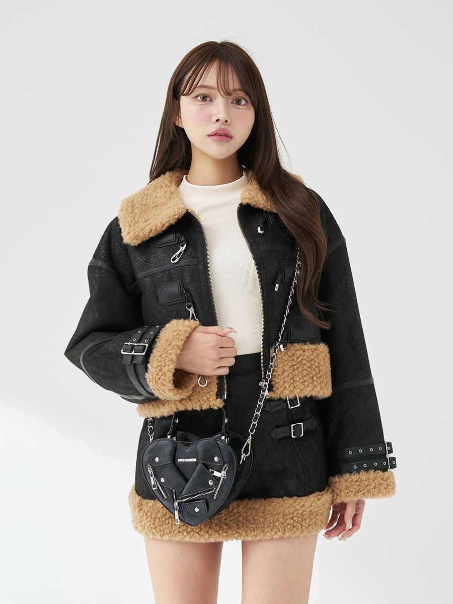 モデル：163cm（着用サイズ：S　着用カラー：BLK）