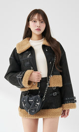 モデル：163cm（着用サイズ：S　着用カラー：BLK）