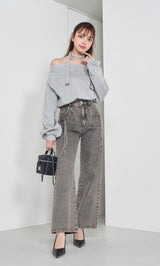 モデル：163cm（着用サイズ：FREE　着用カラー：GRY）