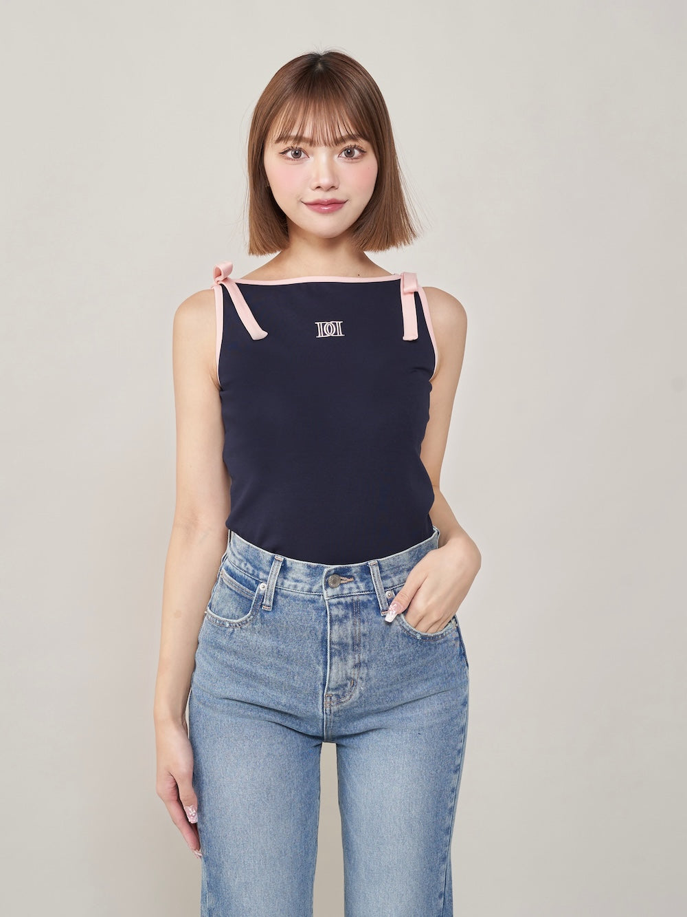モデル：163cm（着用サイズ：FREE　着用カラー：NVY）