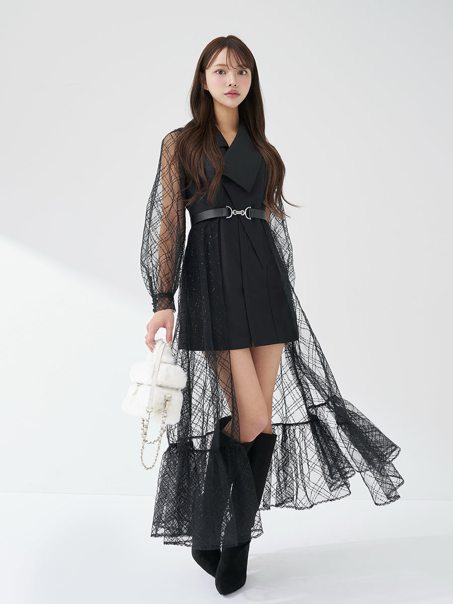 モデル：163cm（着用サイズ：FREE　着用カラー：BLK）