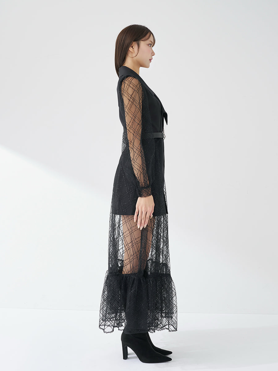 モデル：163cm（着用サイズ：FREE　着用カラー：BLK）