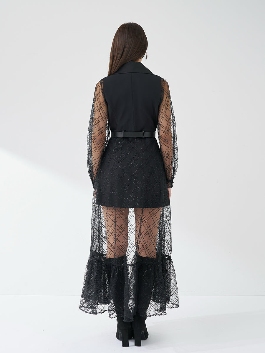 モデル：163cm（着用サイズ：FREE　着用カラー：BLK）