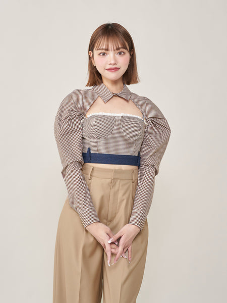 Gingham Check Ensemble Top
