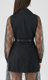 モデル：163cm（着用サイズ：FREE　着用カラー：BLK）