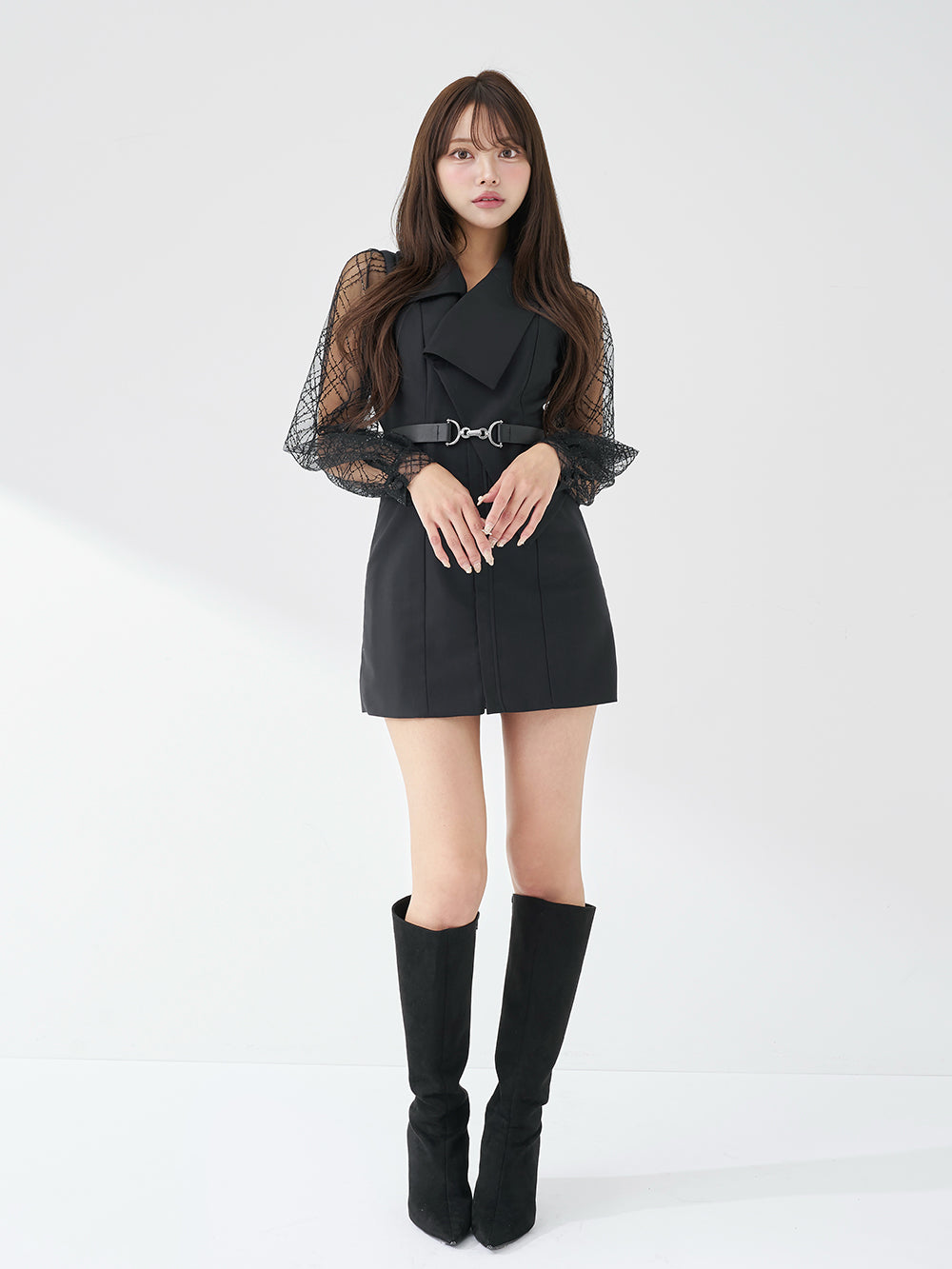 モデル：163cm（着用サイズ：FREE　着用カラー：BLK）