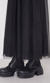 モデル：163cm（着用サイズ：FREE　着用カラー：BLK）