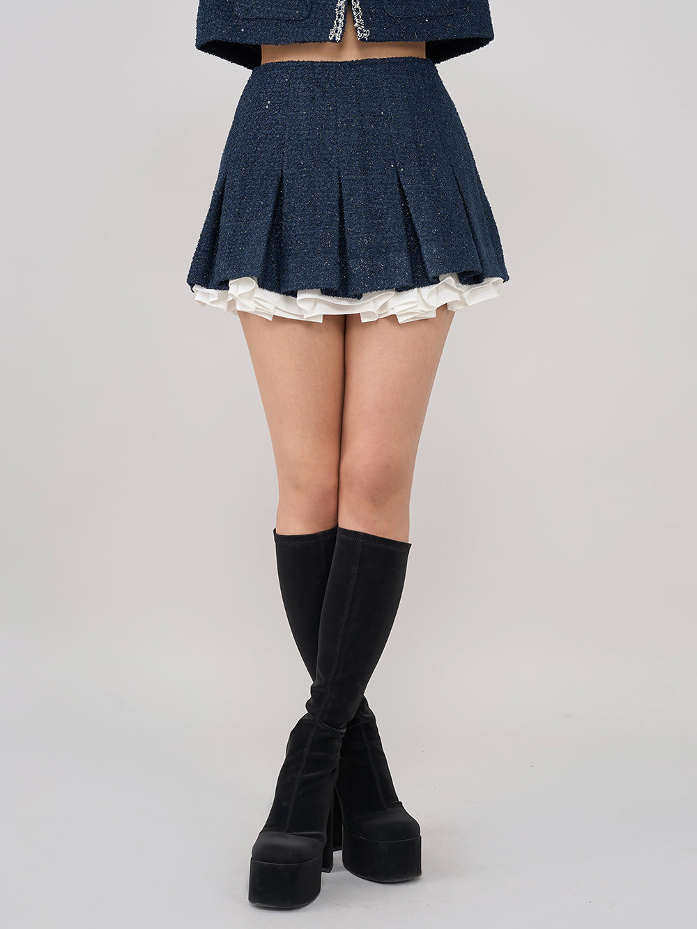 モデル：163cm（着用サイズ：S　着用カラー：NVY）
