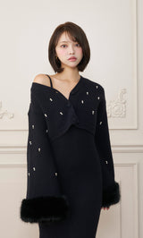 モデル：163cm（着用サイズ：FREE　着用カラー：BLK）