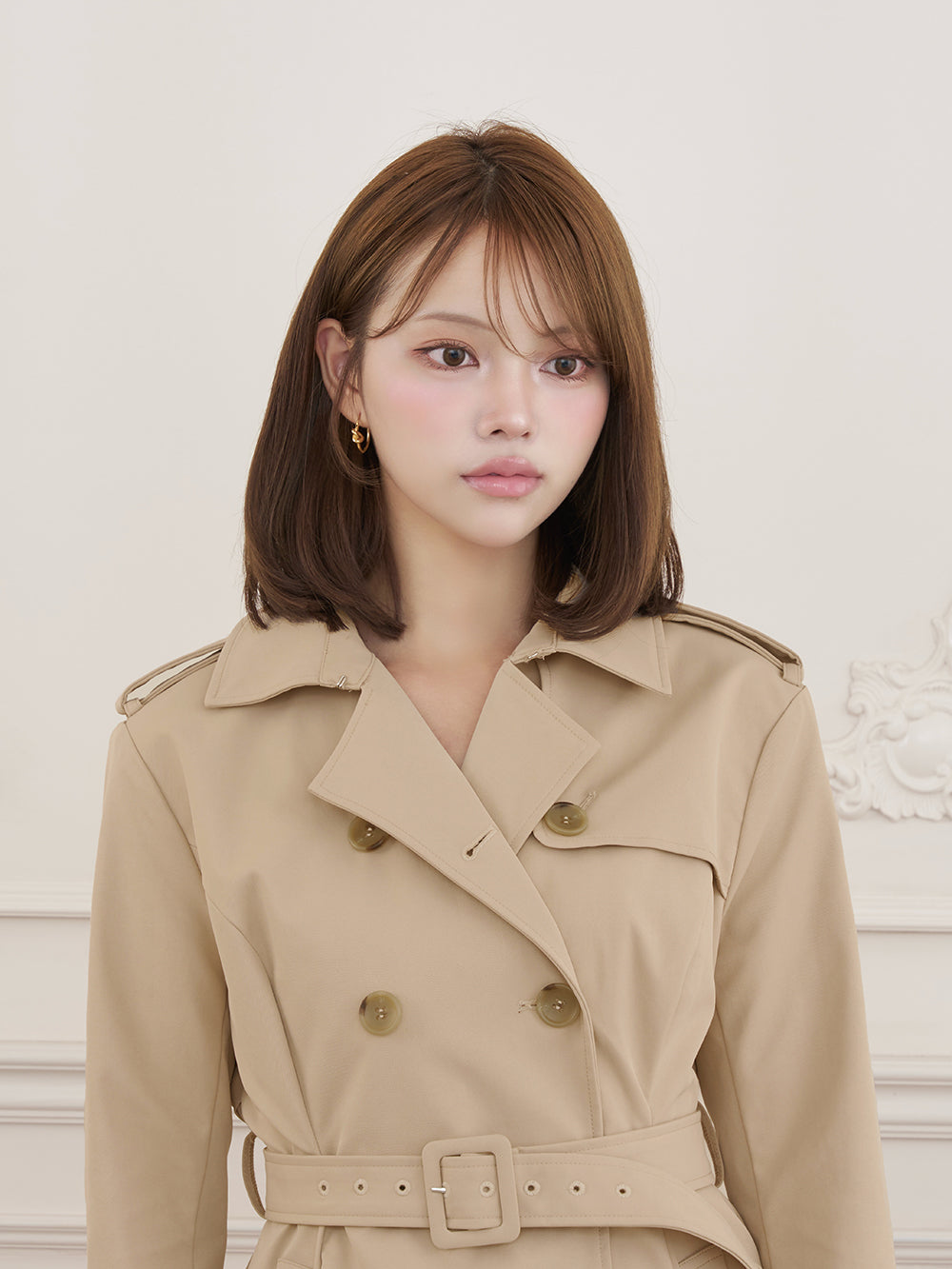 モデル：163cm（着用サイズ：FREE　着用カラー：BEG）