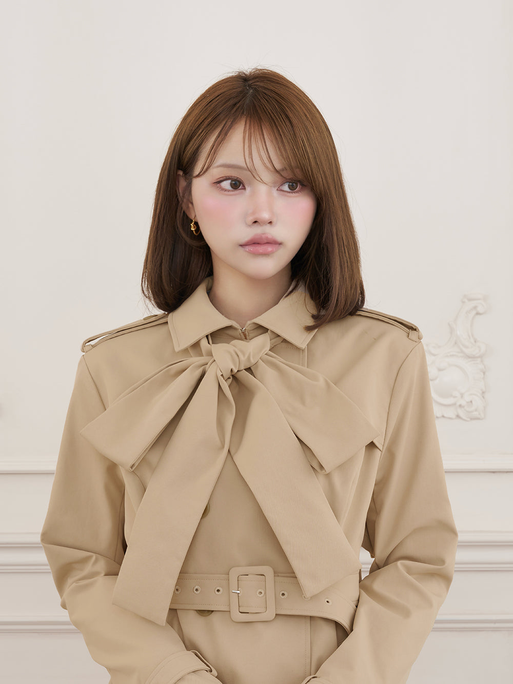 モデル：163cm（着用サイズ：FREE　着用カラー：BEG）