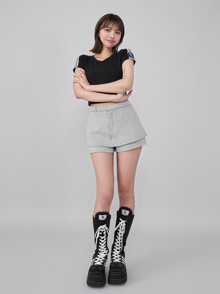 シルエットカットスカートライクショートパンツ – Darich