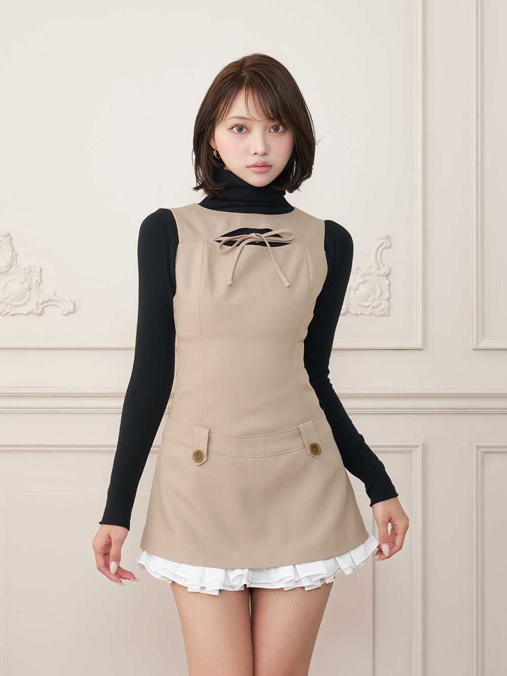 モデル：163cm（着用サイズ：FREE　着用カラー：BEG）