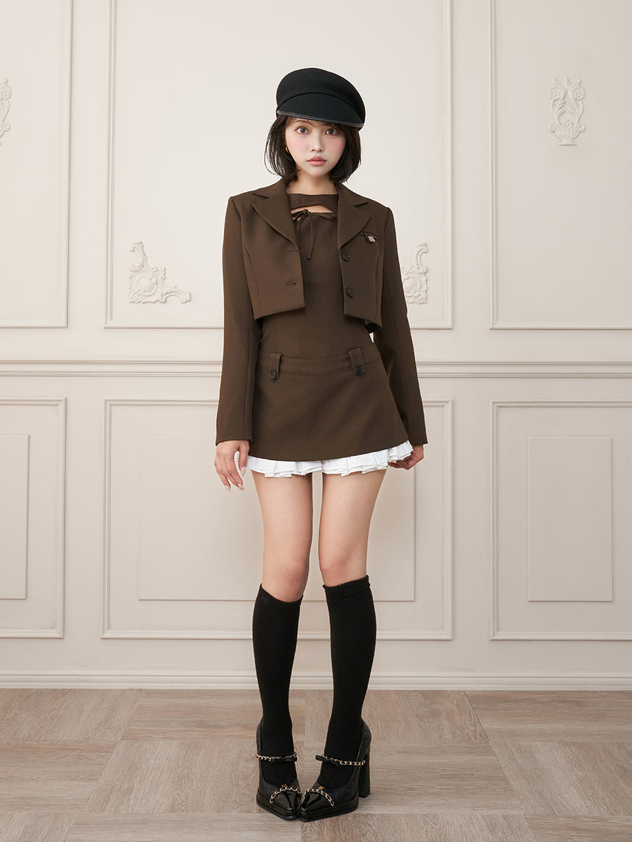 モデル：163cm（着用サイズ：S　着用カラー：BRN）