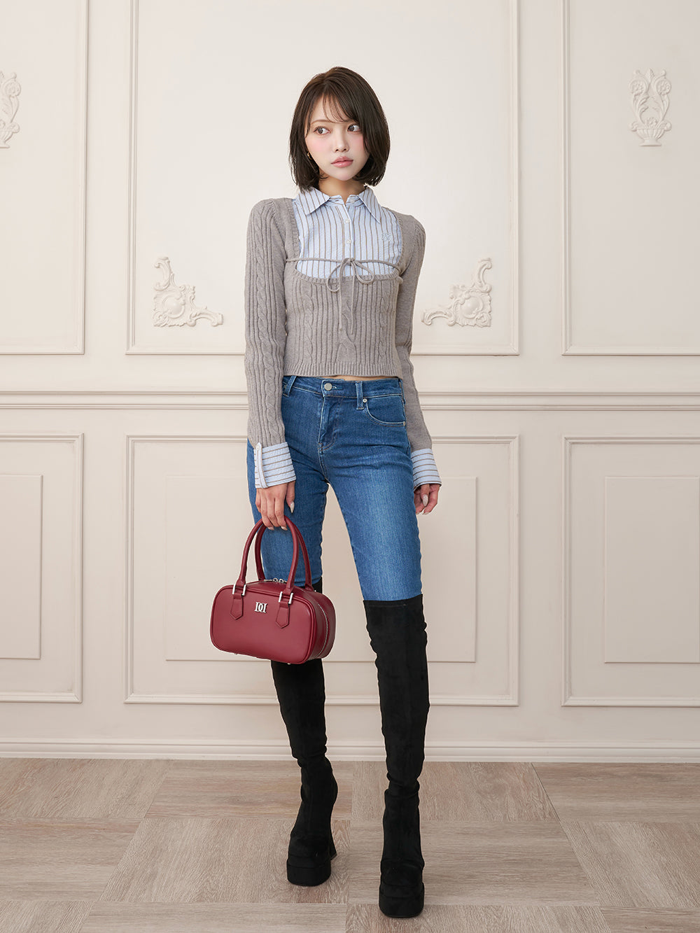 モデル：163cm（着用サイズ：FREE　着用カラー：GRY）