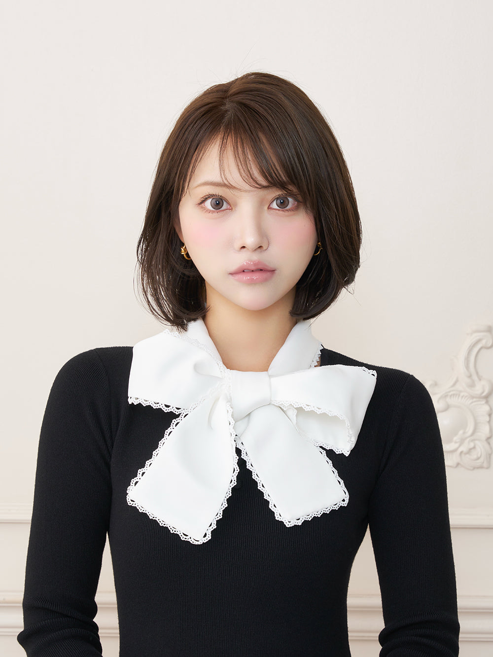 モデル：163cm（着用サイズ：FREE　着用カラー：BLK）