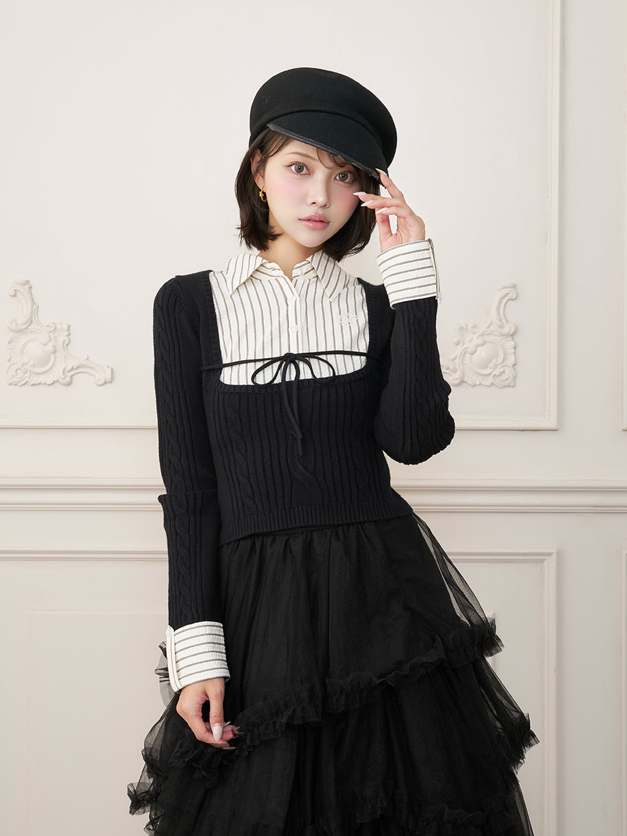 モデル：163cm（着用サイズ：FREE　着用カラー：BLK）