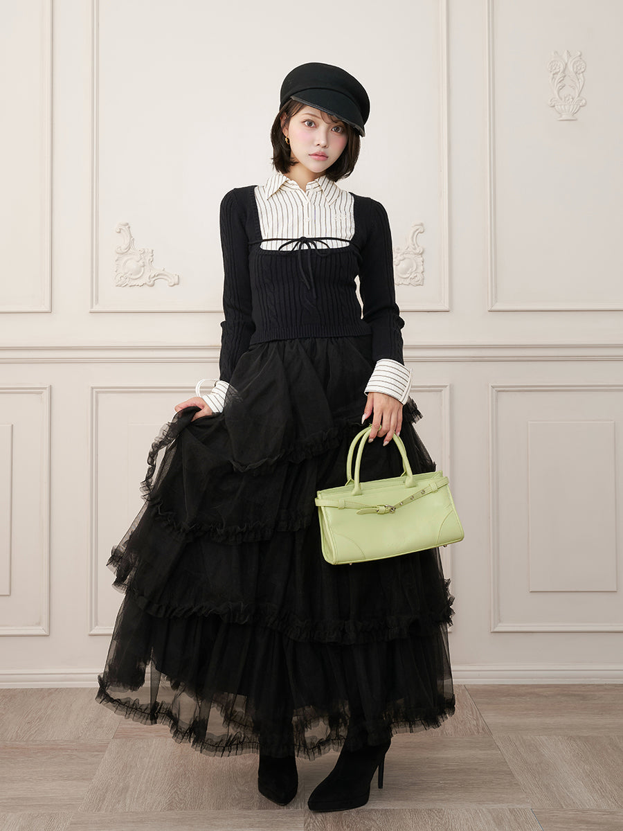 モデル：163cm（着用サイズ：FREE　着用カラー：BLK）