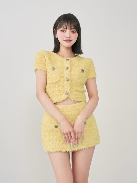 カラーツイードニットセットアップ