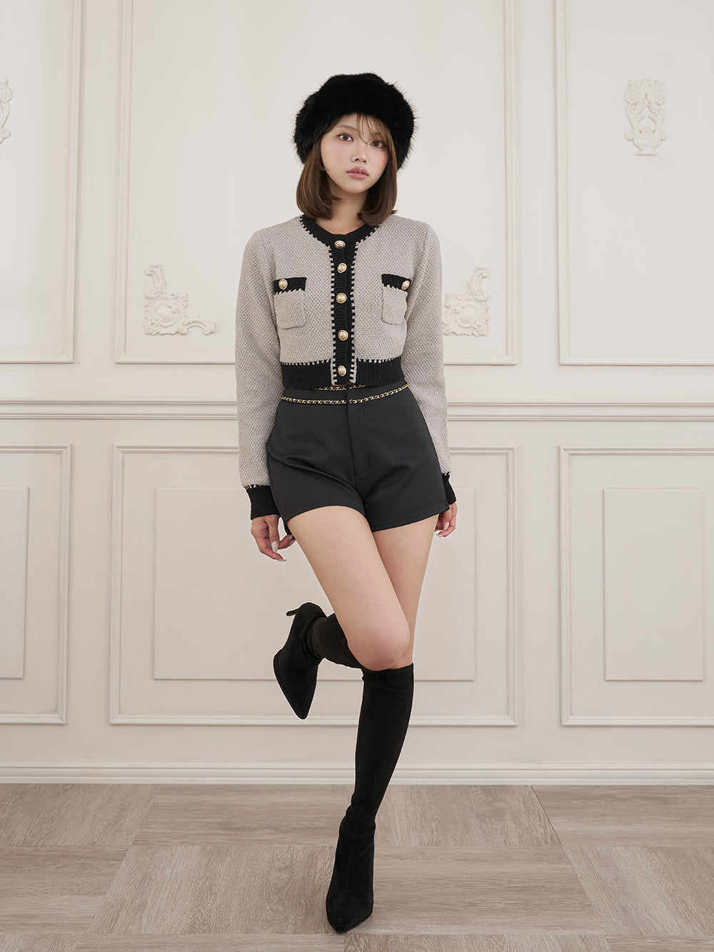 モデル：163cm（着用サイズ：FREE　着用カラー：GRY）