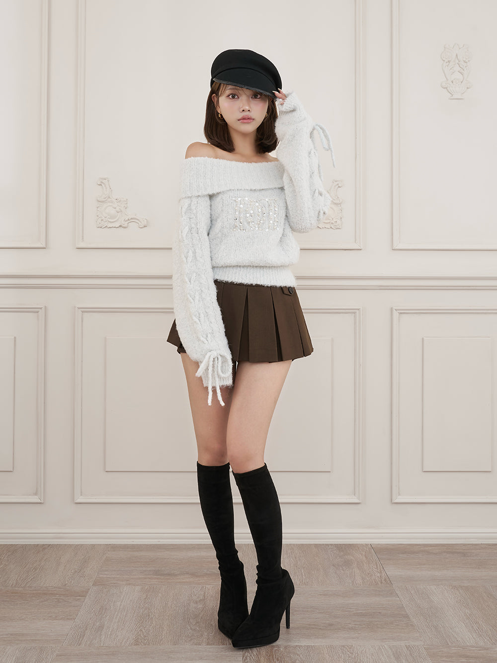 モデル：163cm（着用サイズ：FREE　着用カラー：WHT）