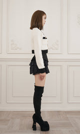 モデル：163cm（着用サイズ：S　着用カラー：BLK）