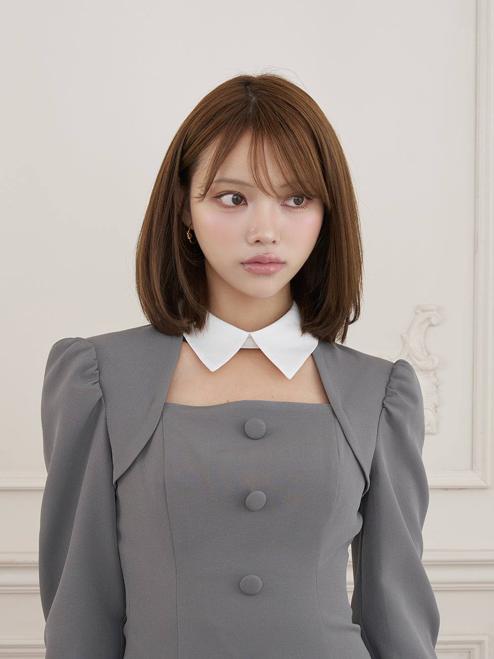 モデル：163cm（着用サイズ：FREE　着用カラー：GRY）